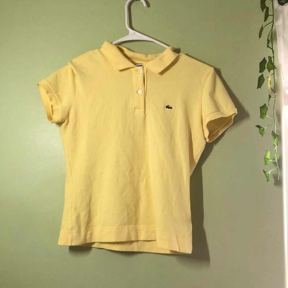 Womans Yellow Lacoste Shirt (Size: M)